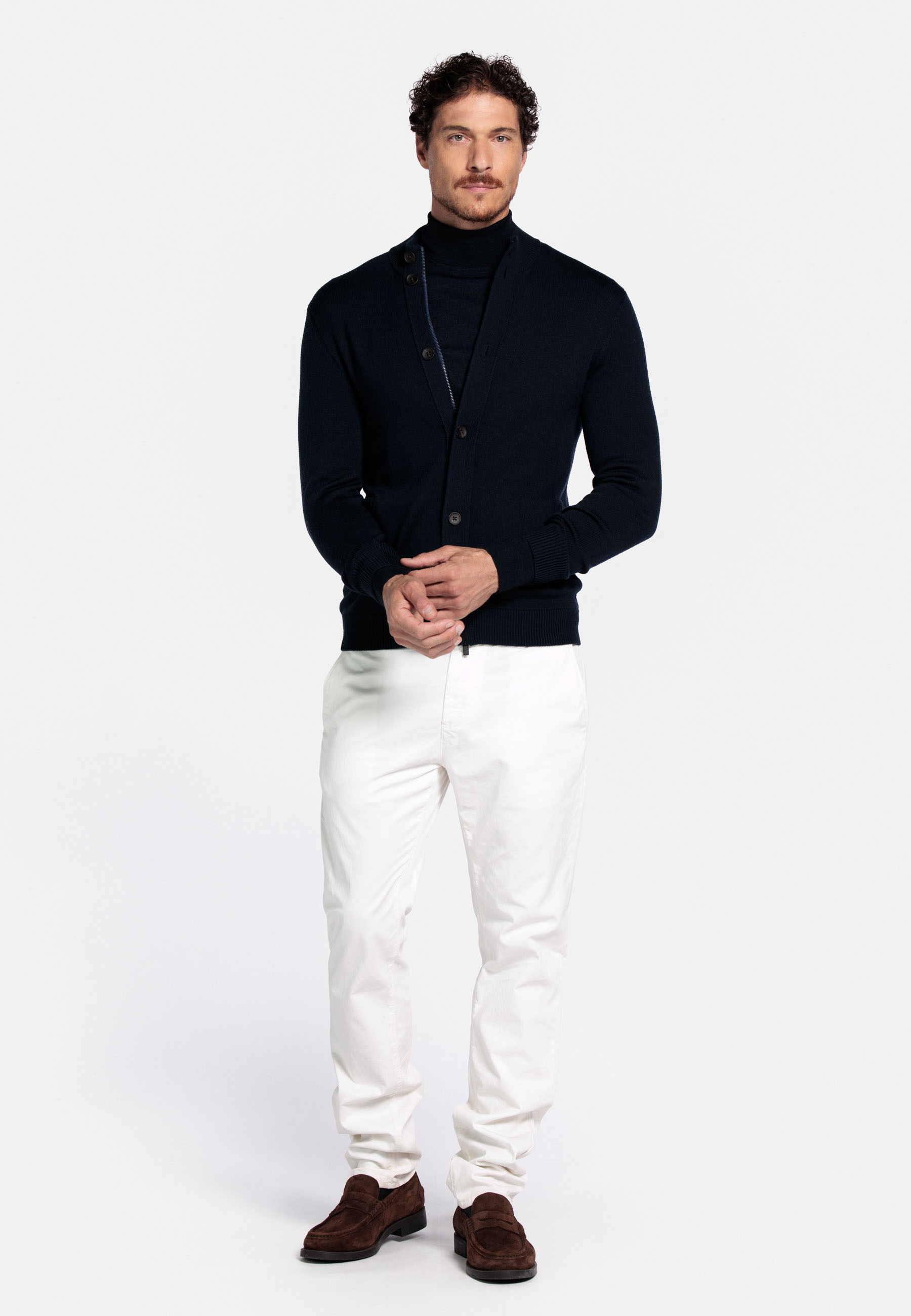 Gebreid merino wol vest - Blue