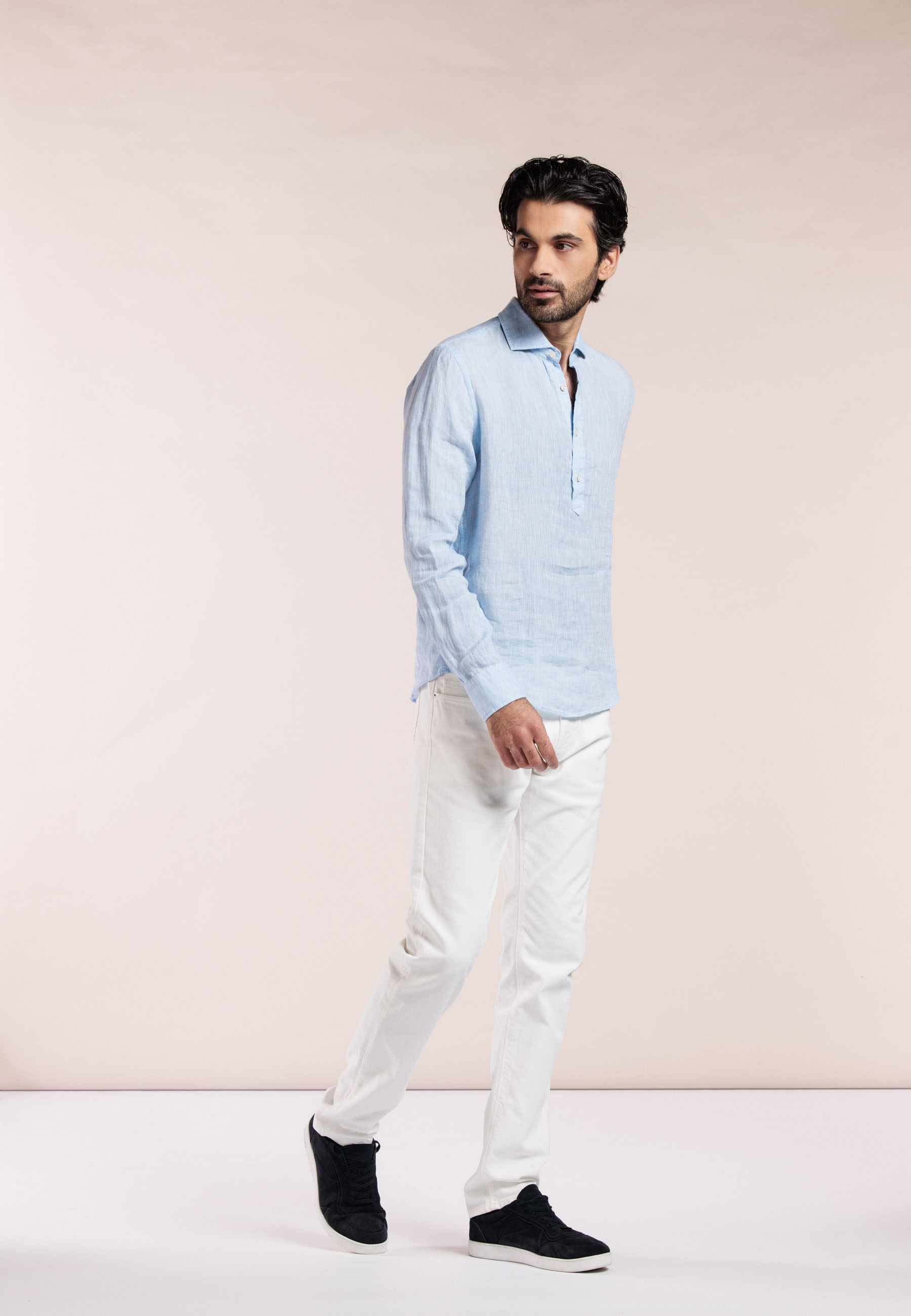 Linen pop over shirt