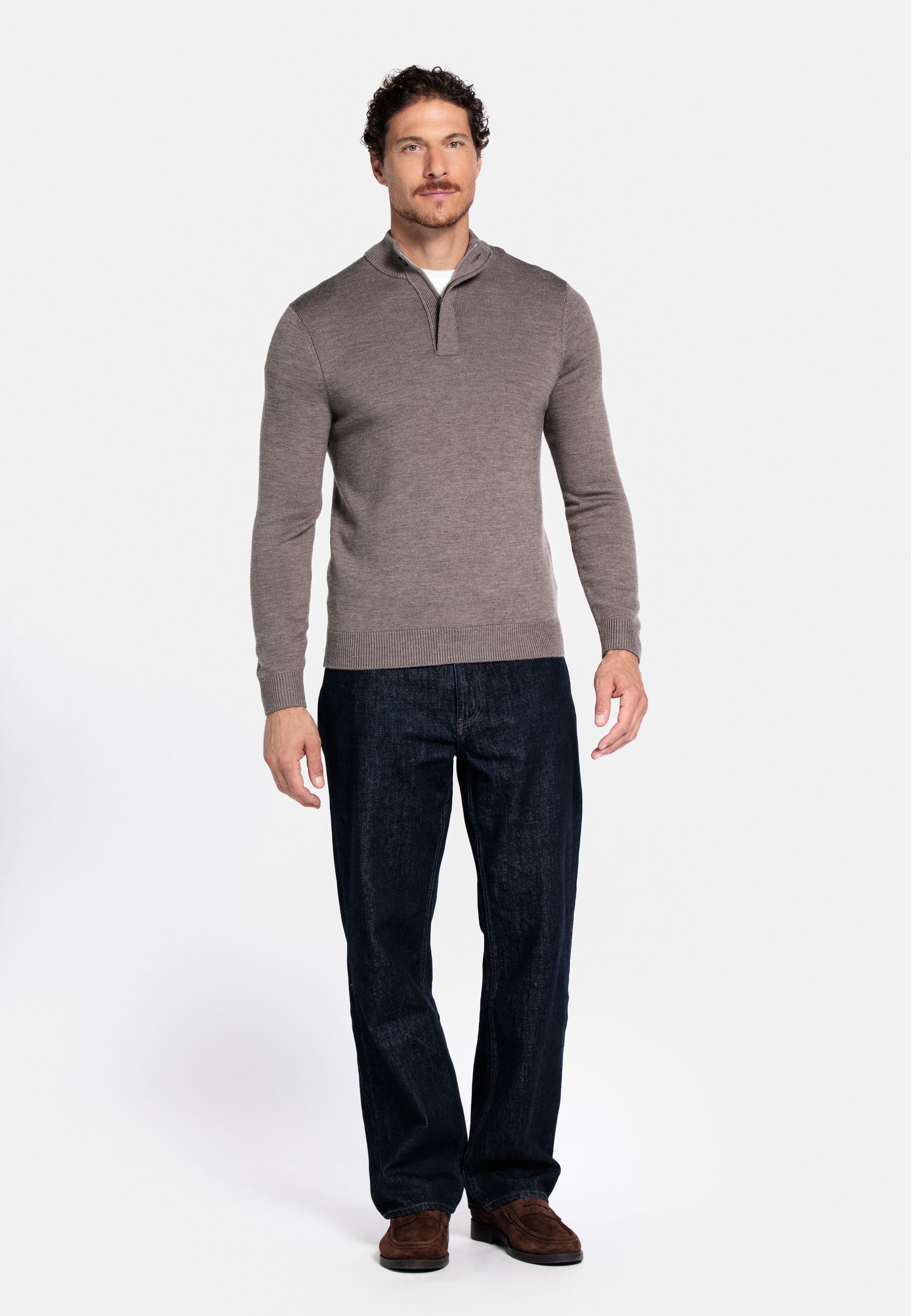 Merinowollen trui - Brown