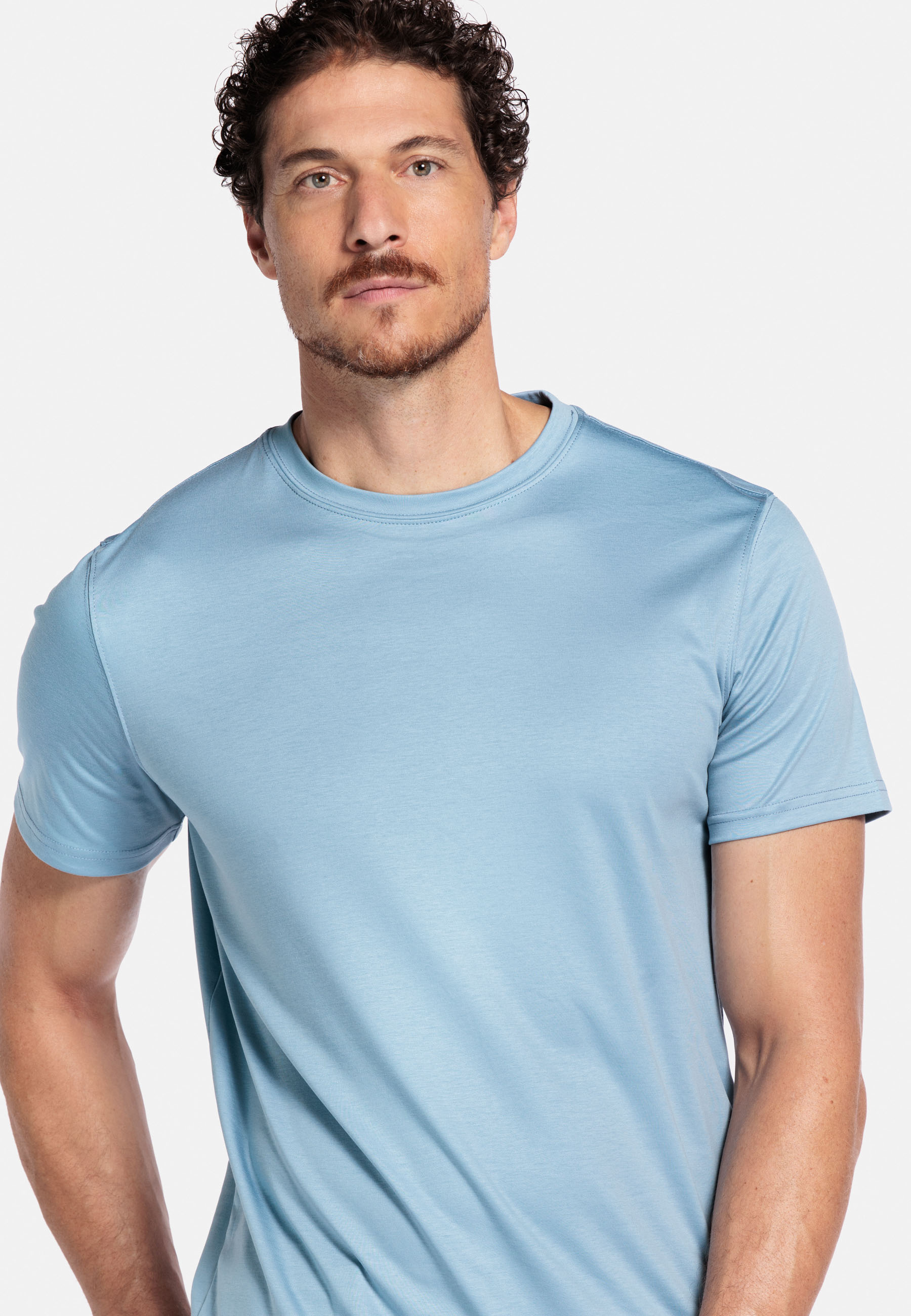 Liquid cotton T-shirt - Mid Blue