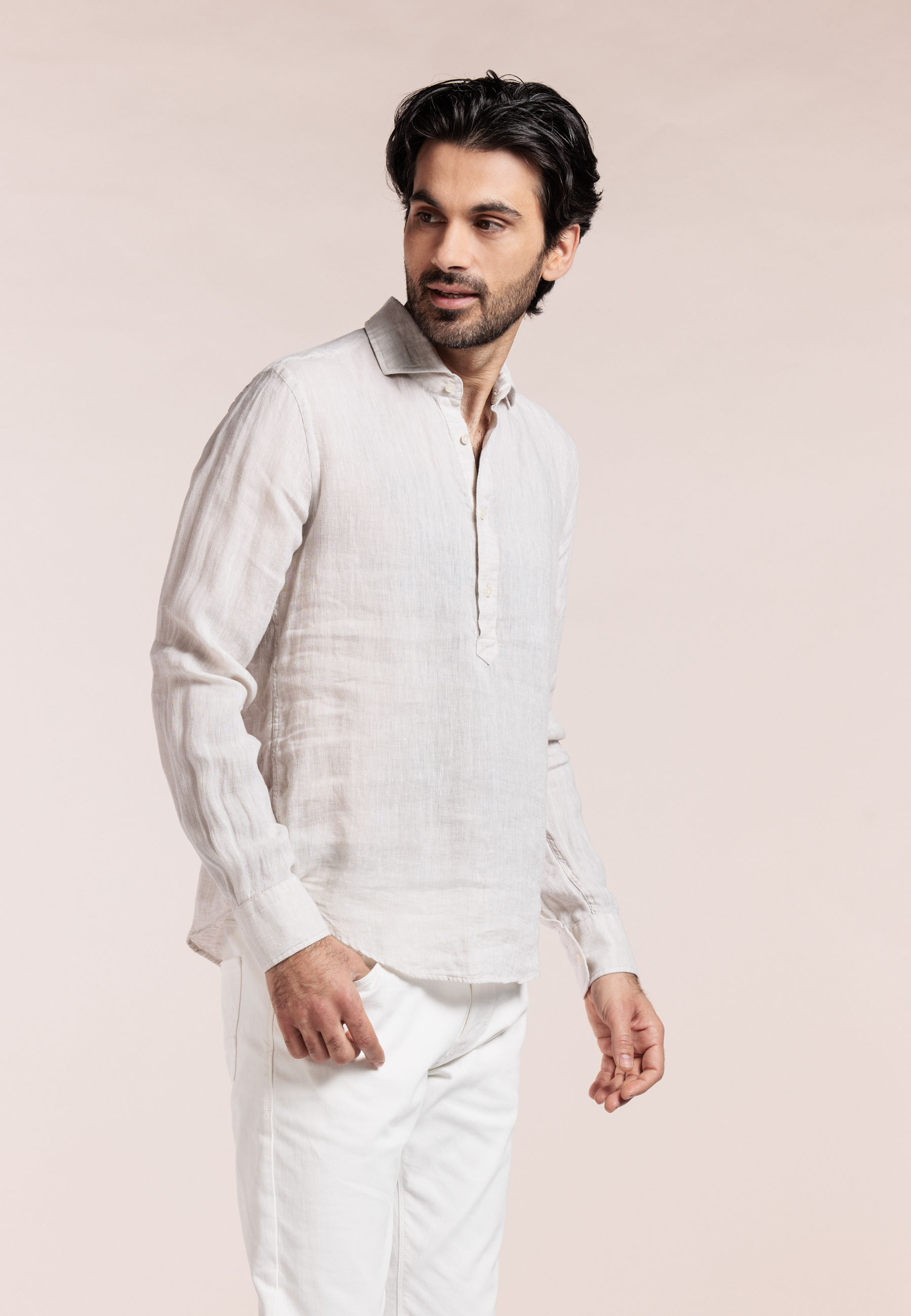 Linen pop over shirt