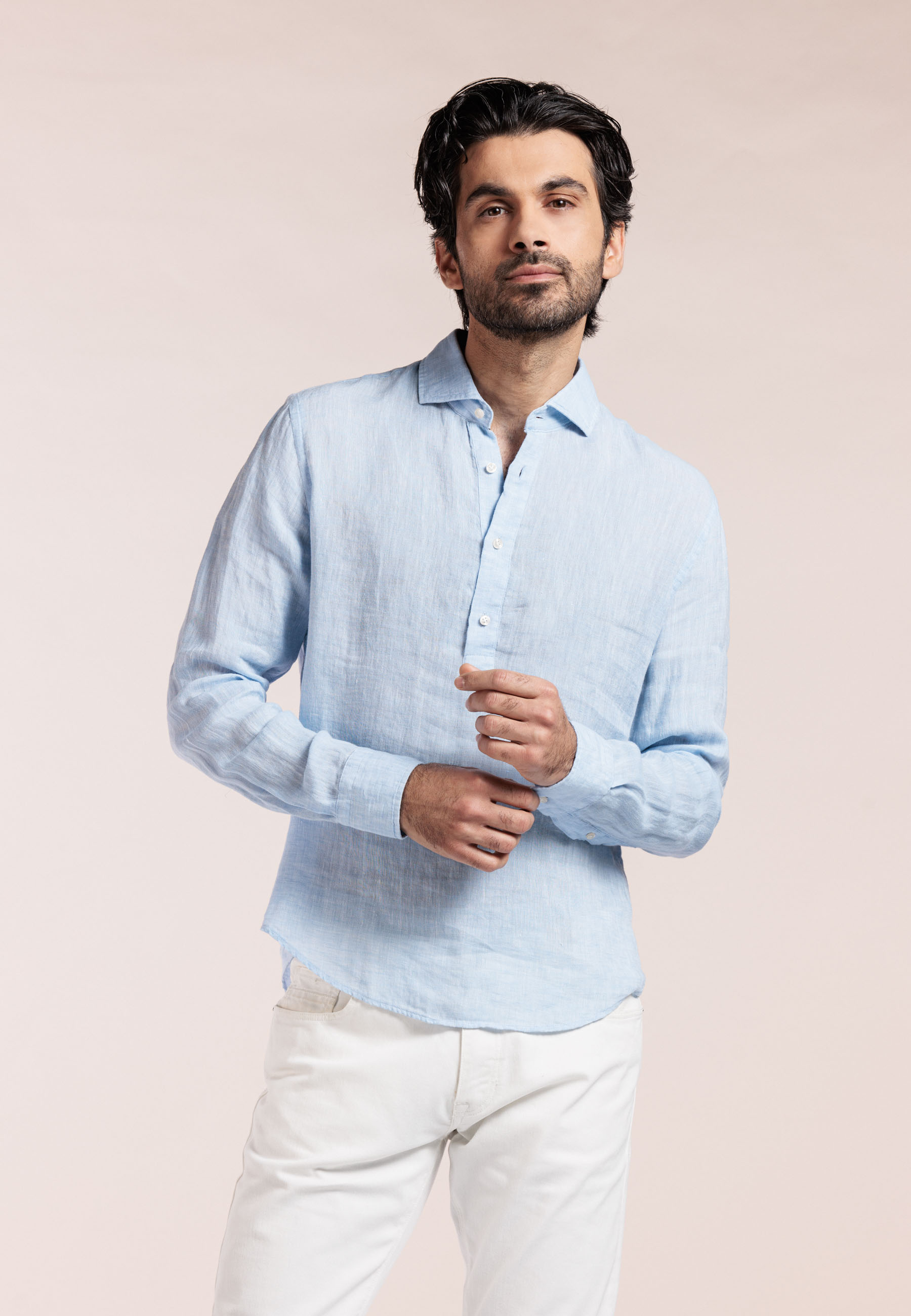 Linen pop over shirt