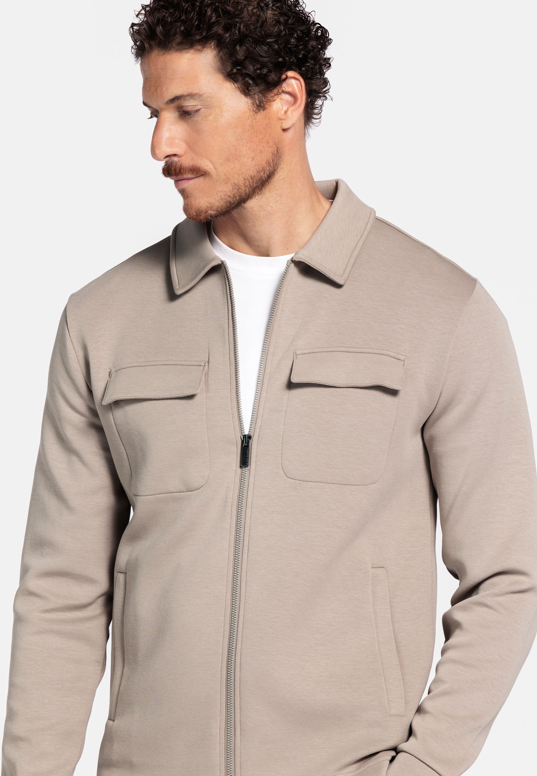 Jersey sweat overshirt - Beige