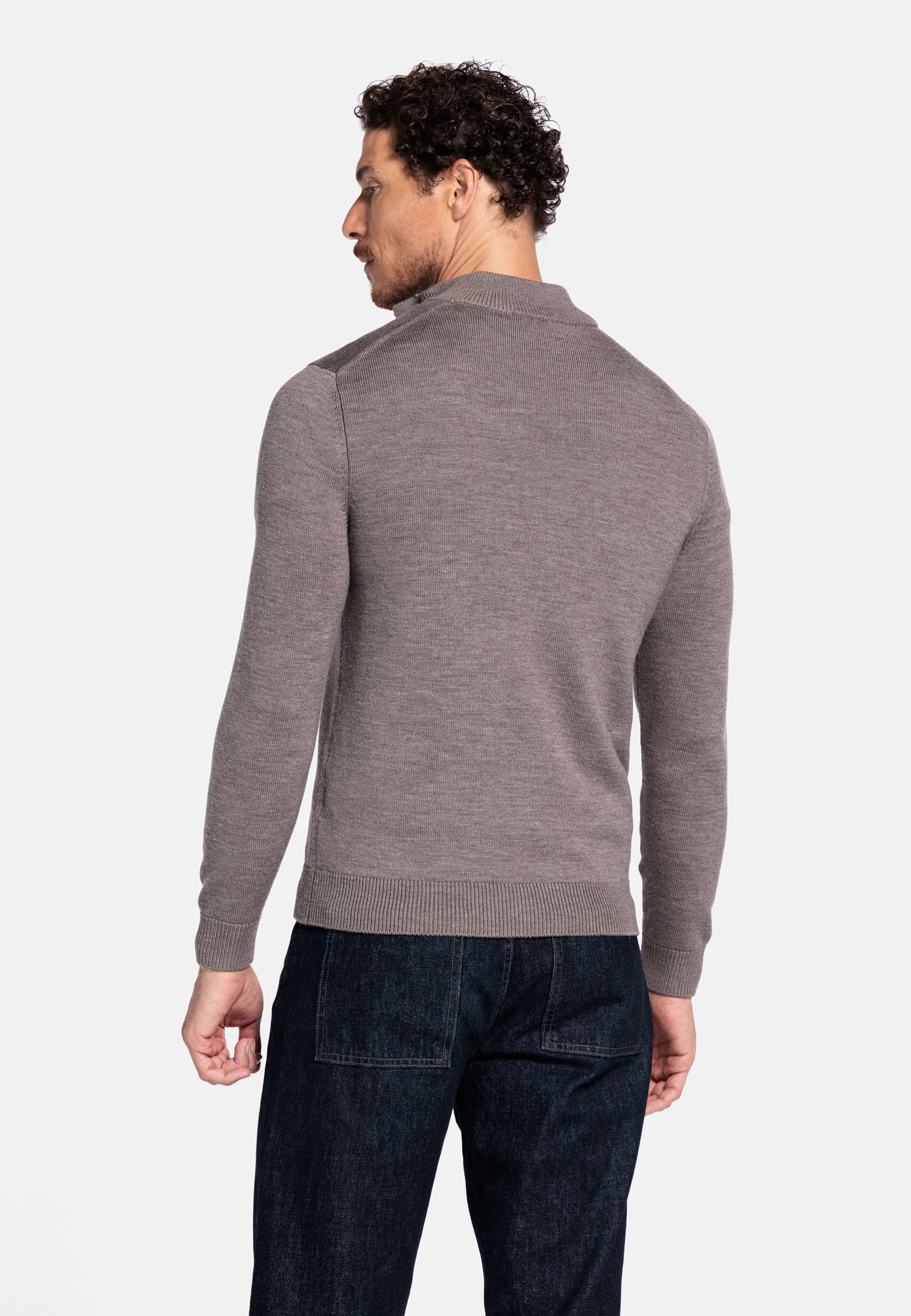 Merinowollen trui - Brown